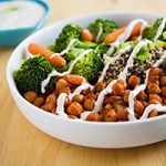 Chickpea and Broccoli Bowl with Tahini Sauce